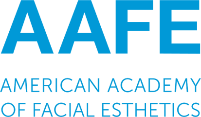 The image shows the logo of the American Academy of Facial Esthetics (AAFE). The logo consists of the acronym 
